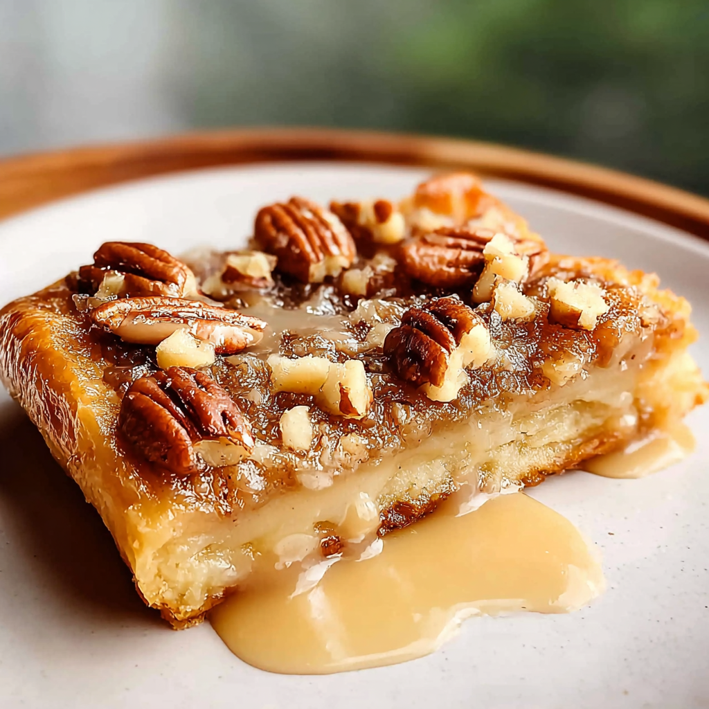 Recipe preparation for Buttery Crescent Rolls with Pecan Filling: Easy Pie Bar Recipe