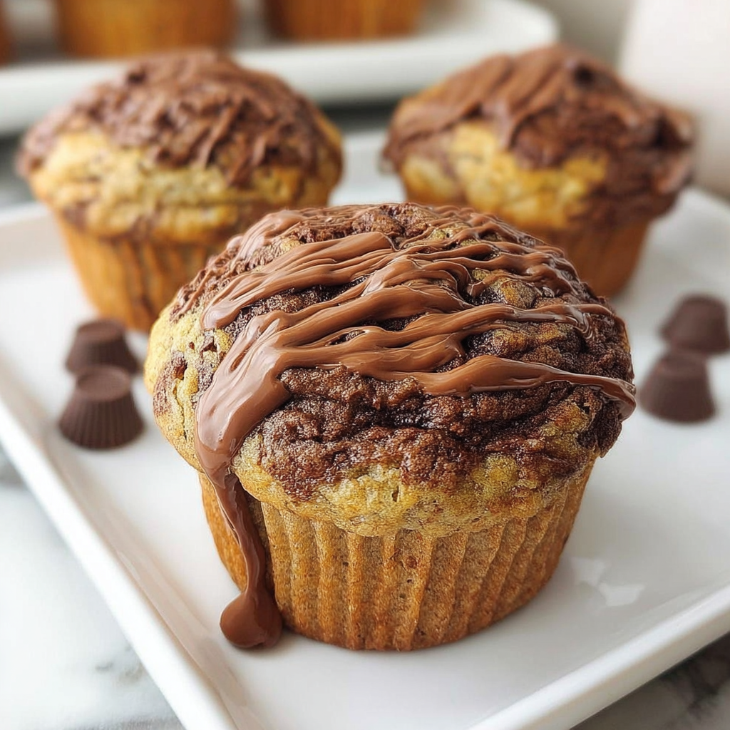 Recipe preparation for Nutella Banana Muffins – Moist Bakery-Style Breakfast Muffins