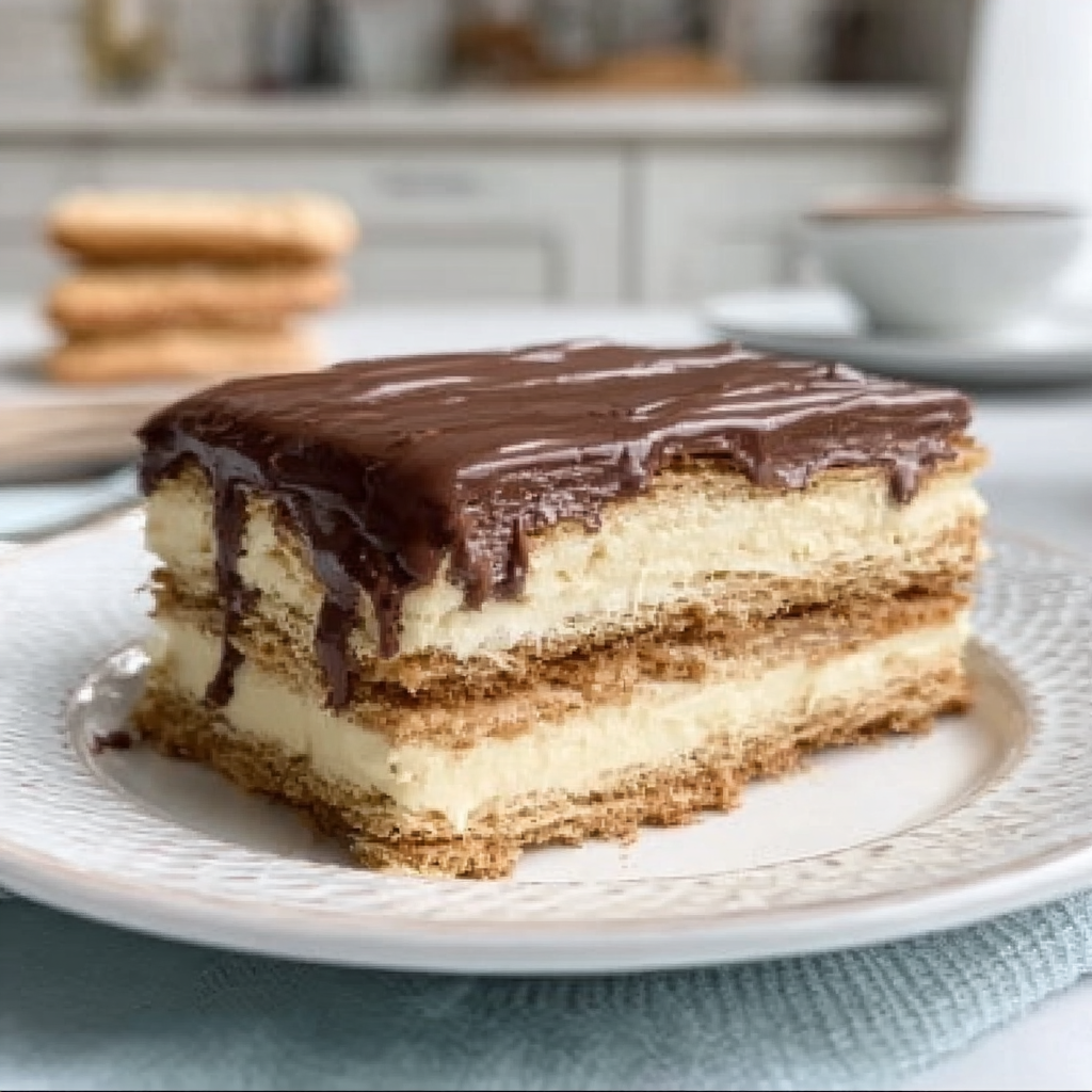 Recipe preparation for Chocolate Eclair Cake