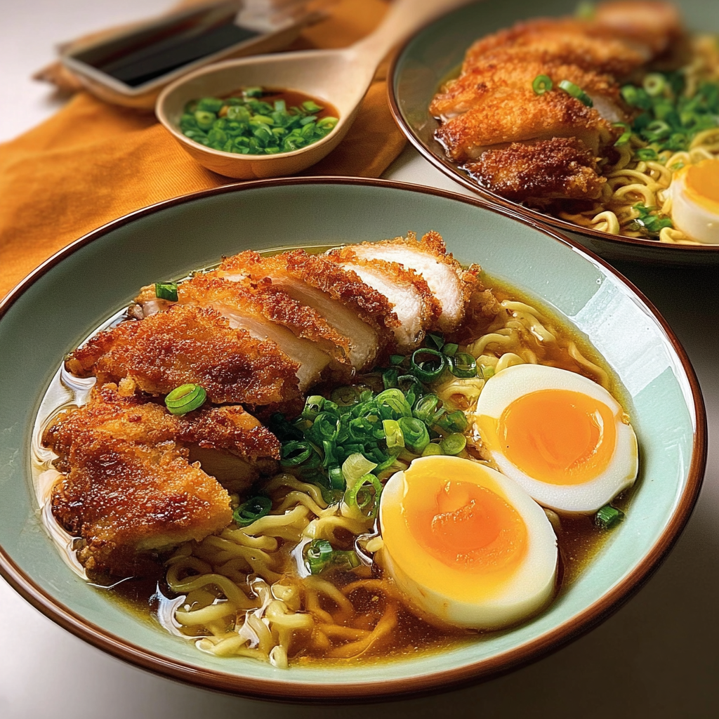 Recipe preparation for Irresistible Fried Chicken Gyoza Ramen 