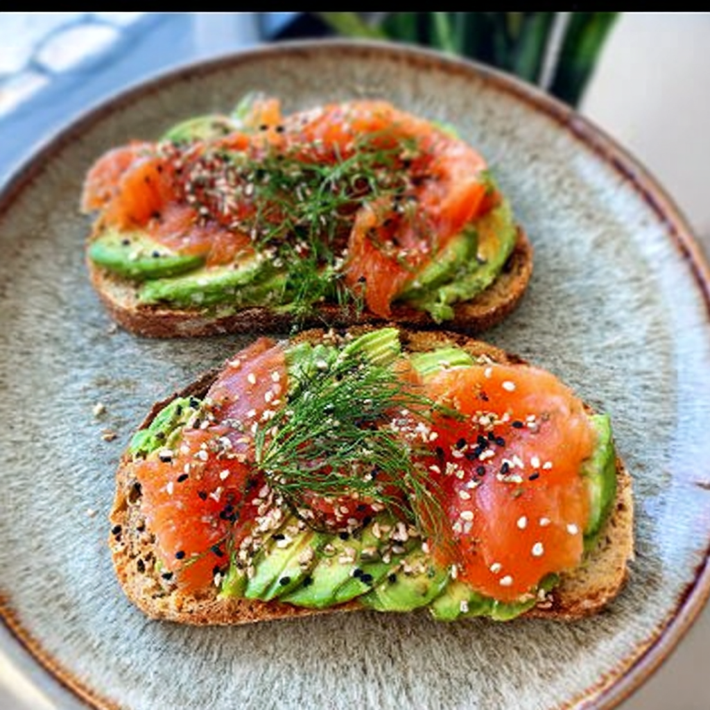 Recipe preparation for Healthy Salmon Avocado Toast