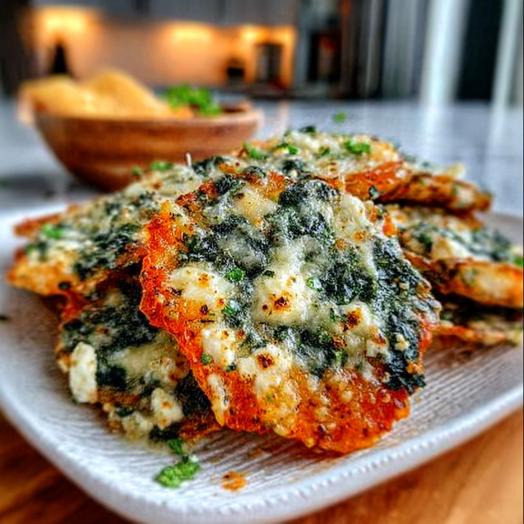 Recipe preparation for Mediterranean Spinach and Feta Crisps