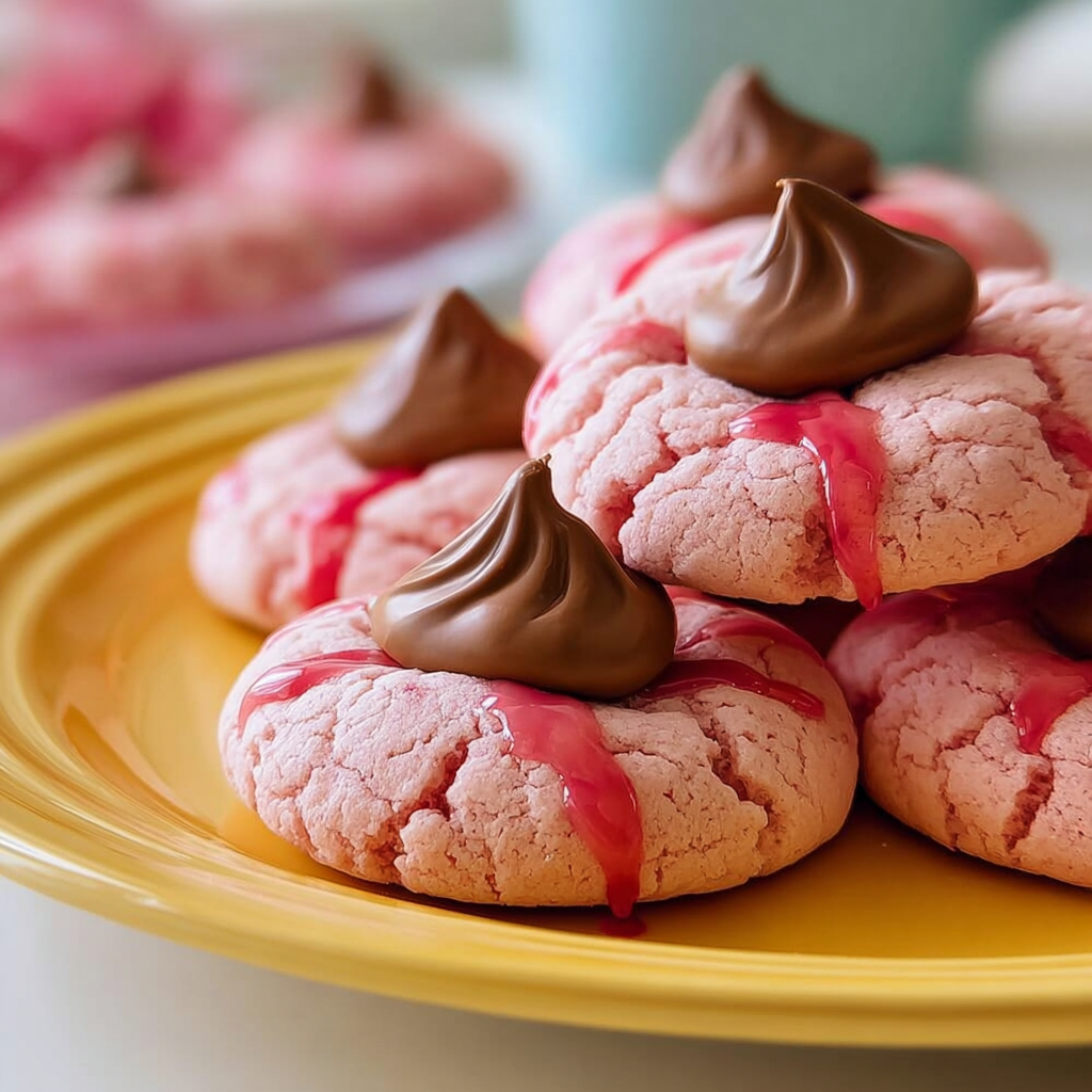 Recipe preparation for Delicious Strawberry Kiss Cookies: Easy Valentine’s Day Treat Ideas