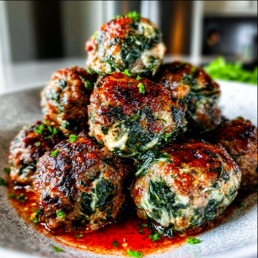 Recipe preparation for Quick and Tasty Spinach and Garlic Meatballs