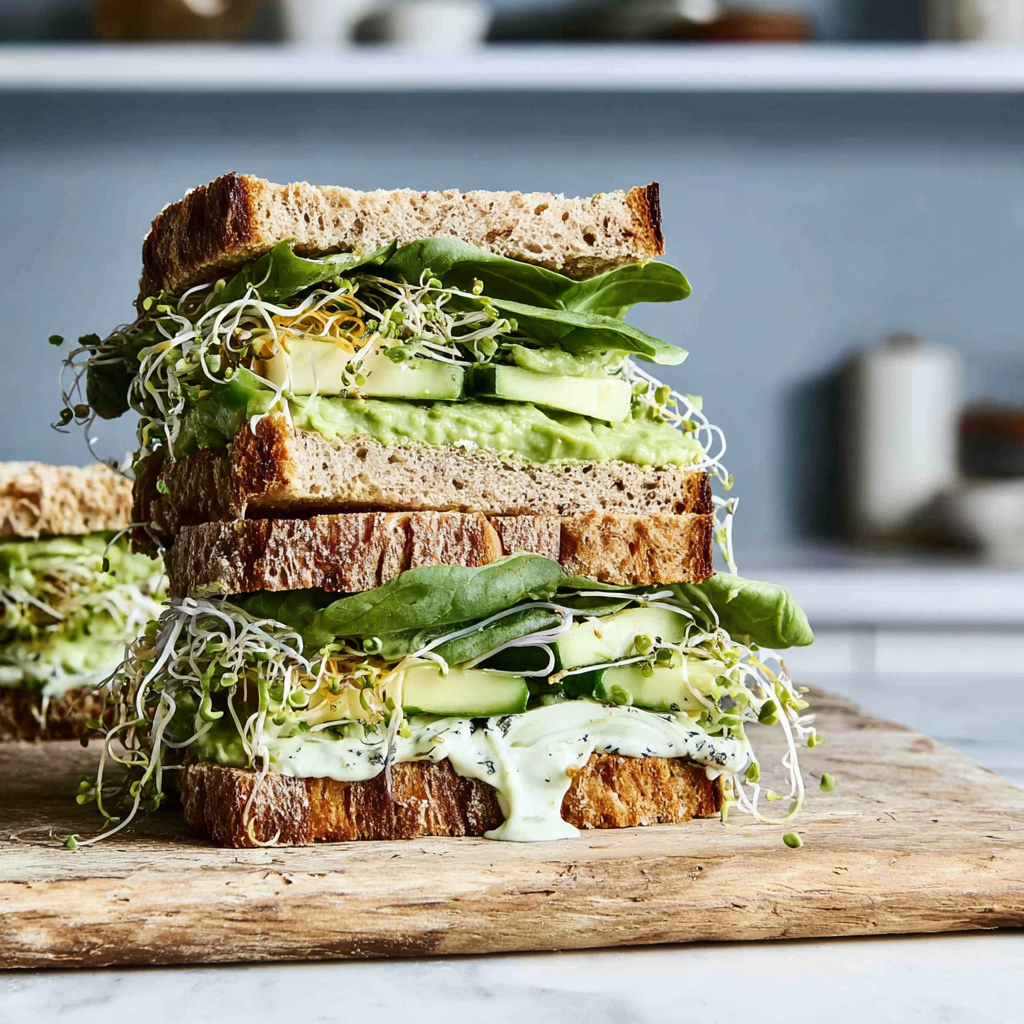 Recipe preparation for Green Goddess Sandwich