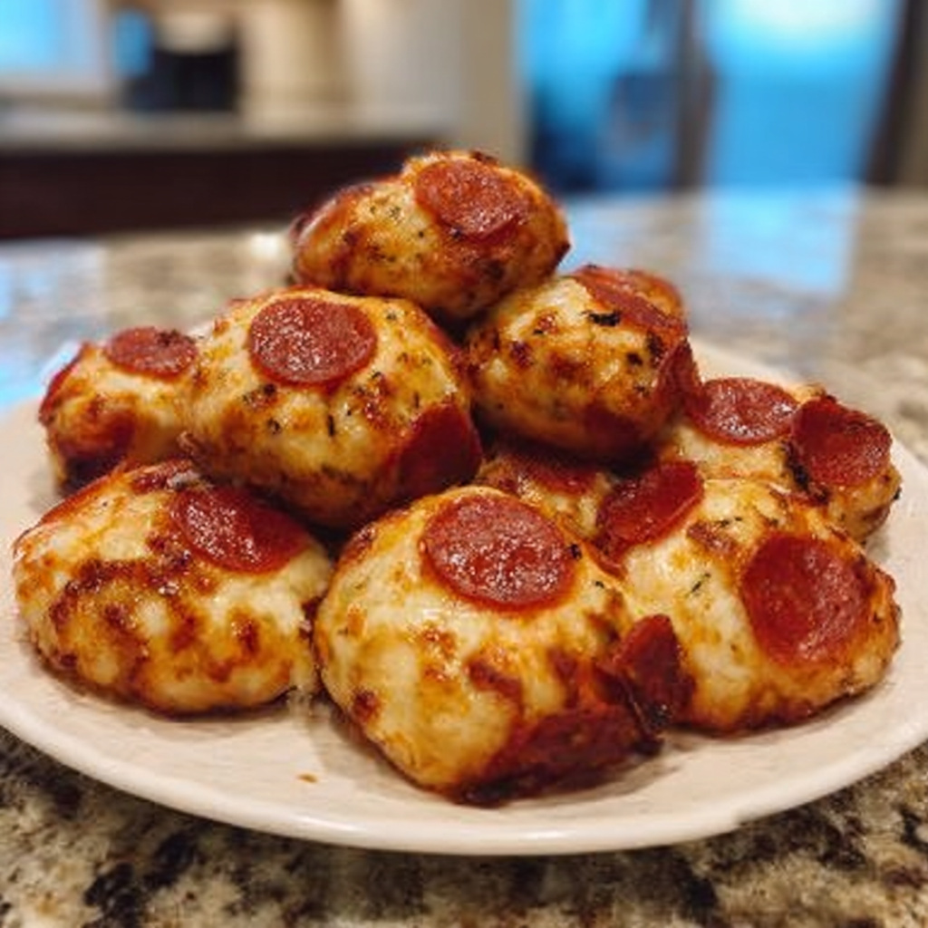 Recipe preparation for Low-Carb Pepperoni Pizza Bites