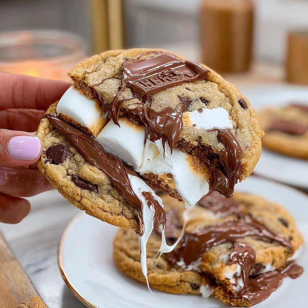 Recipe preparation for Soft S'mores Cookies